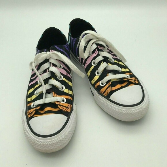Converse Chuck Taylor All Star Rainbow Zebra OX Low Top Sneakers Women's Size 5 - Picture 2 of 12
